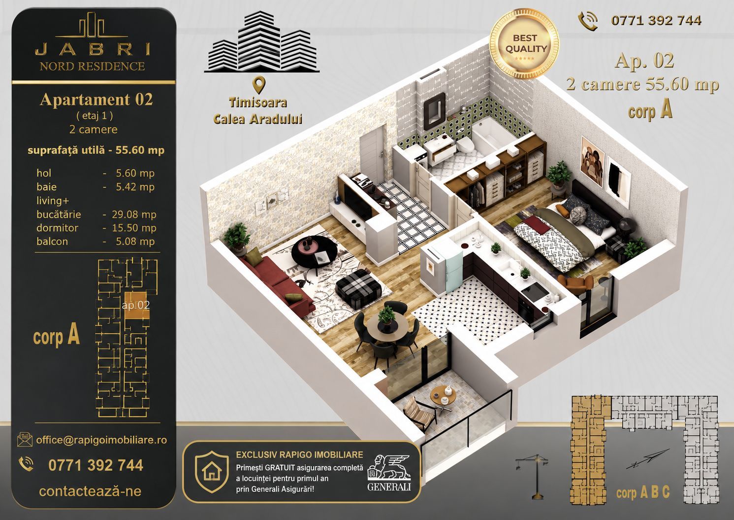 Apartament 2 camere de vânzare | Timisoara, Aradului