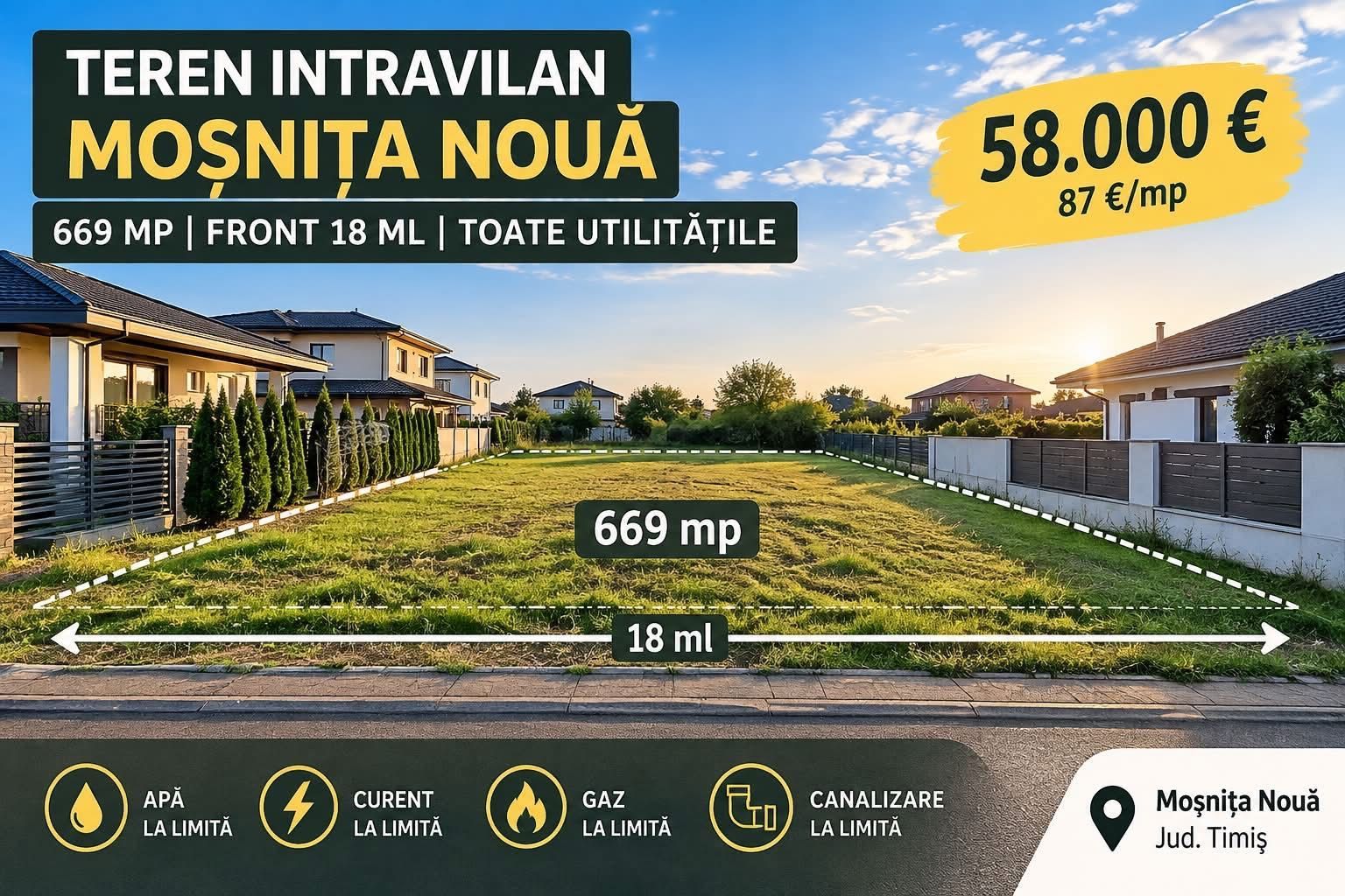 Teren intravilan de vânzare | Mosnita Noua