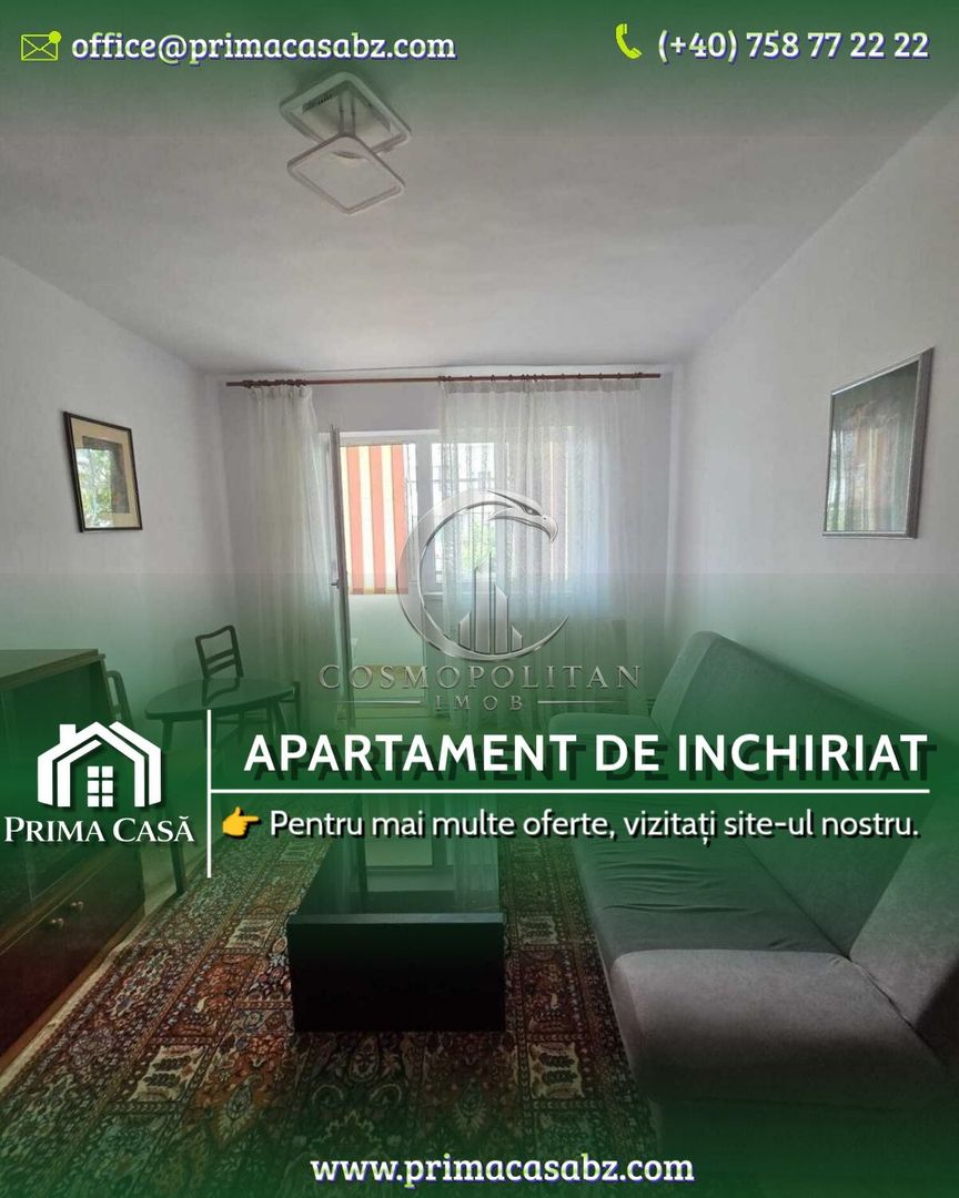 Apartament 2 camere de închiriat | Buzau, Balcescu